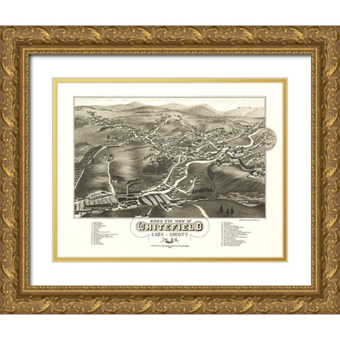 Whitefield New Hampshire - Norris 1883  Gold Ornate Wood Framed Art Print with Double Matting by Norris
