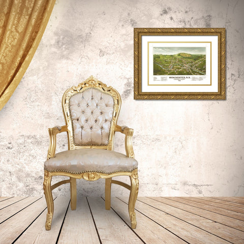 Winchester New Hampshire - Norris 1887  Gold Ornate Wood Framed Art Print with Double Matting by Norris