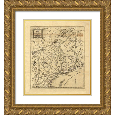 New Hampshire -1781 Gold Ornate Wood Framed Art Print with Double Matting by Unknown
