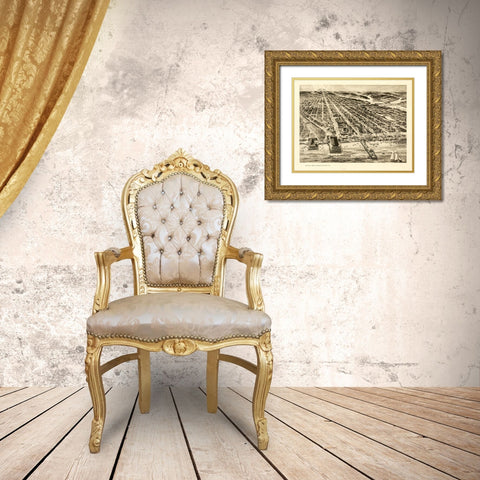 Asbury Park New Jersey - Pettit 1910  Gold Ornate Wood Framed Art Print with Double Matting by Pettit