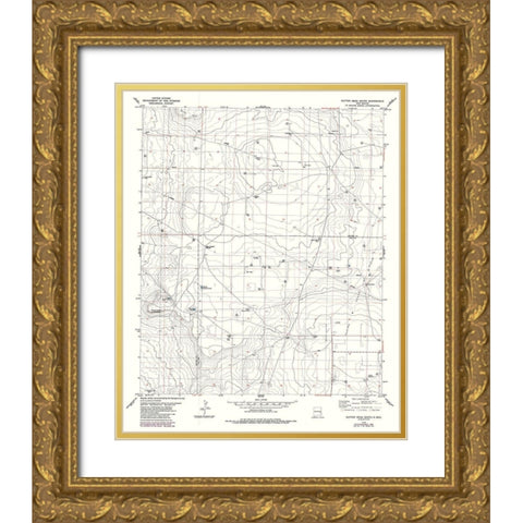South Button Mesa New Mexico Quad - USGS 1979 Gold Ornate Wood Framed Art Print with Double Matting by USGS