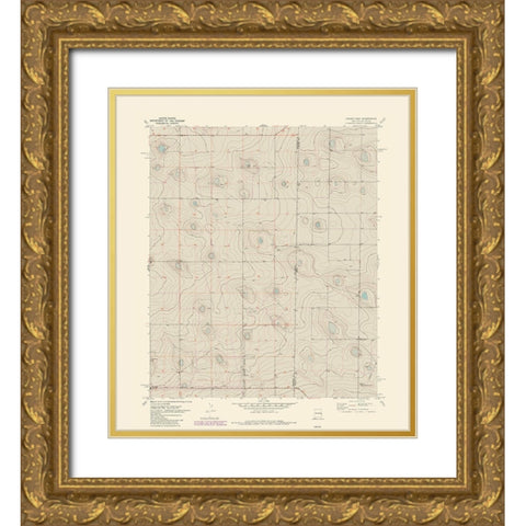 East Causey New Mexico Quad - USGS 1970 Gold Ornate Wood Framed Art Print with Double Matting by USGS