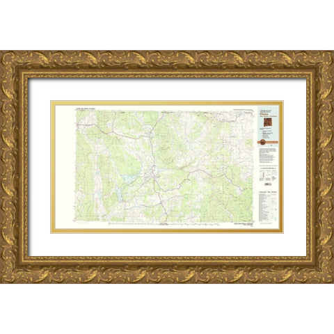Chama New Mexico Colorado Quad - USGS 1981 Gold Ornate Wood Framed Art Print with Double Matting by USGS