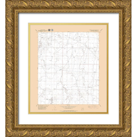 Curlew Lake New Mexico Quad - USGS 1979 Gold Ornate Wood Framed Art Print with Double Matting by USGS