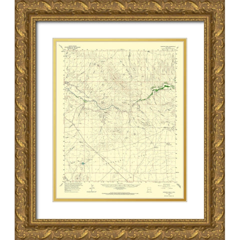 Canador Peak New Mexico Quad - USGS 1959 Gold Ornate Wood Framed Art Print with Double Matting by USGS