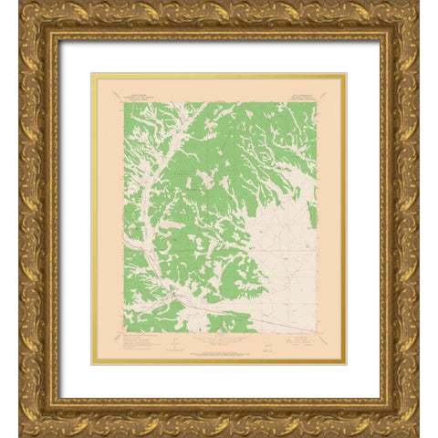 Datil New Mexico Quad - USGS 1963 Gold Ornate Wood Framed Art Print with Double Matting by USGS