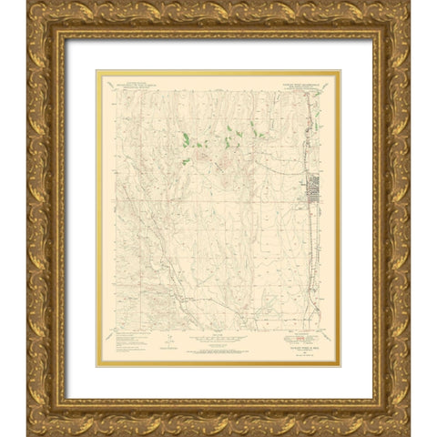 West Hurley New Mexico Quad - USGS 1949 Gold Ornate Wood Framed Art Print with Double Matting by USGS