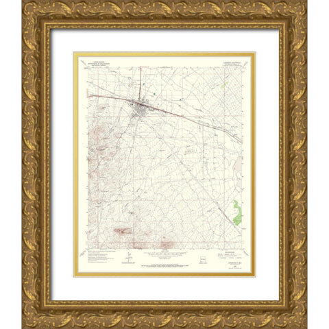 Lordsburg New Mexico Quad - USGS 1963 Gold Ornate Wood Framed Art Print with Double Matting by USGS