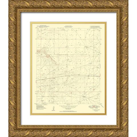 L-E Ranch Chaves County New Mexico Quad - USGS Gold Ornate Wood Framed Art Print with Double Matting by USGS