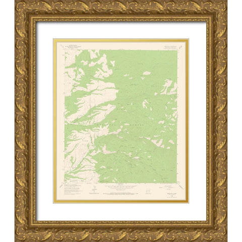 Mogollon New Mexico Quad - USGS 1963 Gold Ornate Wood Framed Art Print with Double Matting by USGS
