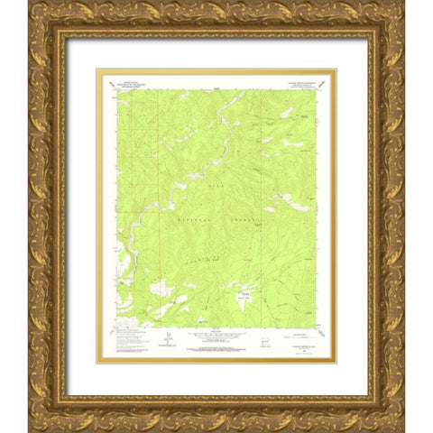 O Block Canyon New Mexico Quad - USGS 1963 Gold Ornate Wood Framed Art Print with Double Matting by USGS