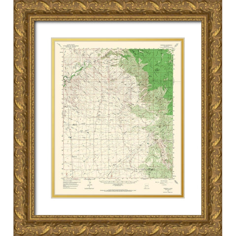 Redrock New Mexico Quad - USGS 1959 Gold Ornate Wood Framed Art Print with Double Matting by USGS