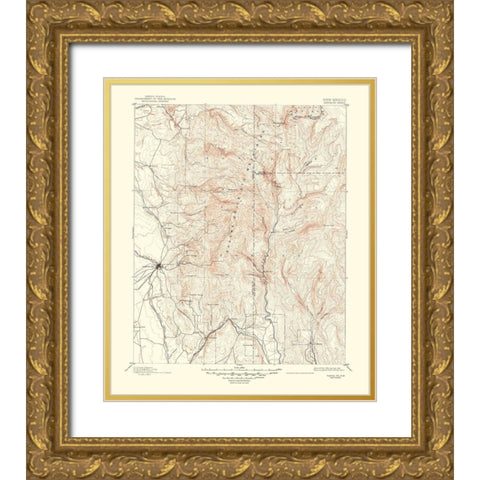 Santa Fe New Mexico Sheet - USGS 1948 Gold Ornate Wood Framed Art Print with Double Matting by USGS