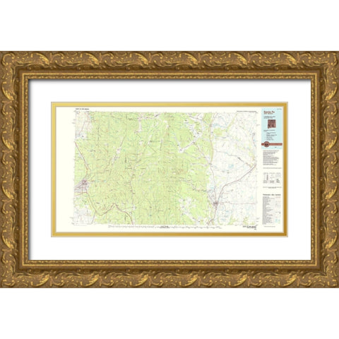 Santa Fe New Mexico Quad - USGS 1983 Gold Ornate Wood Framed Art Print with Double Matting by USGS