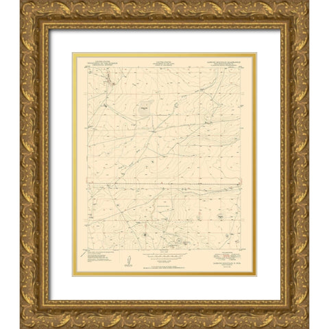 Sardine Mountain New Mexico Quad - USGS 1949 Gold Ornate Wood Framed Art Print with Double Matting by USGS