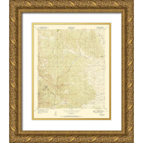 Tyrone New Mexico Quad - USGS 1950 Gold Ornate Wood Framed Art Print with Double Matting by USGS