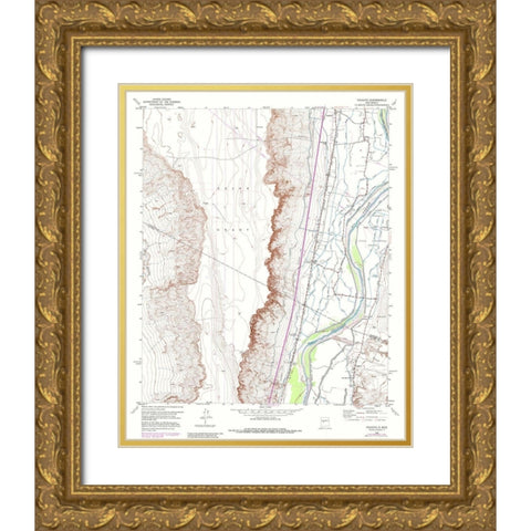 Veguita New Mexico Quad - USGS 1952 Gold Ornate Wood Framed Art Print with Double Matting by USGS