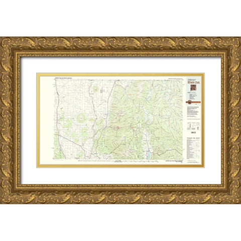 Wheeler Peak New Mexico Colorado Quad - USGS 1982 Gold Ornate Wood Framed Art Print with Double Matting by USGS