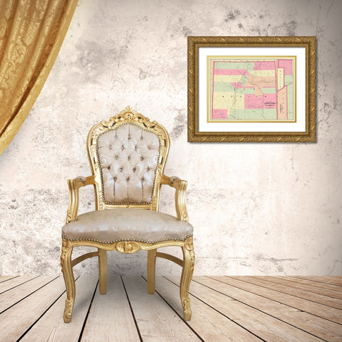 New Mexico - Asher 1874 Gold Ornate Wood Framed Art Print with Double Matting by Asher
