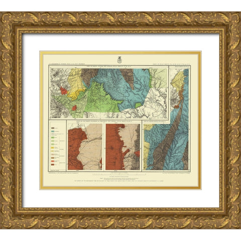 New Mexico Colorado Sheet - US Army 1886 Gold Ornate Wood Framed Art Print with Double Matting by US Army