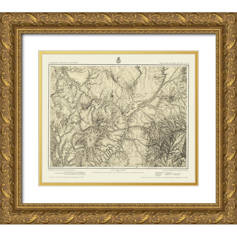 New Mexico New Mexico Sheet - US Army 1876 Gold Ornate Wood Framed Art Print with Double Matting by US Army
