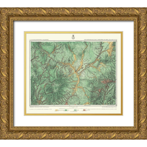 New Mexico Land Classification Sheet - US Army Gold Ornate Wood Framed Art Print with Double Matting by US Army