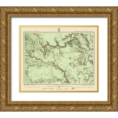 Central New Mexico Land Classification Sheet Gold Ornate Wood Framed Art Print with Double Matting by US Army