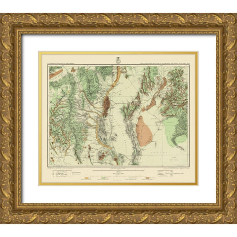 Southwest New Mexico Land Classification Sheet Gold Ornate Wood Framed Art Print with Double Matting by USGS