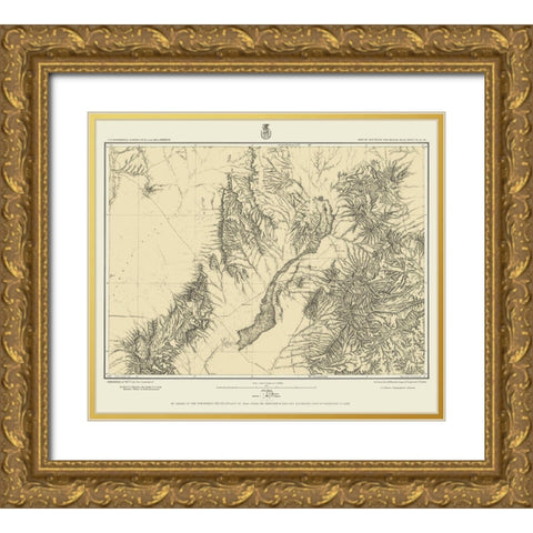 New Mexico 2 of 2 Sheet - US Army 1877 Gold Ornate Wood Framed Art Print with Double Matting by US Army