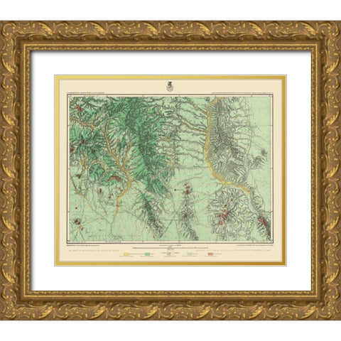 Southwest New Mexico Land Classification Sheet Gold Ornate Wood Framed Art Print with Double Matting by USGS