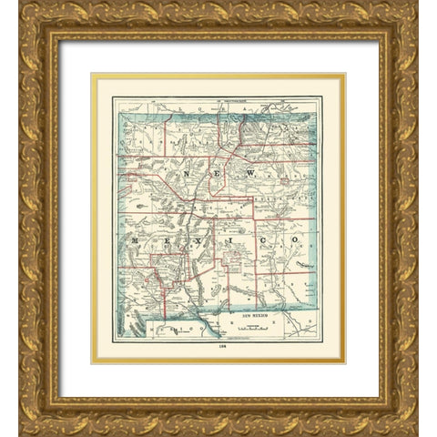 New Mexico - Rathbun 1893 Gold Ornate Wood Framed Art Print with Double Matting by Rathbun