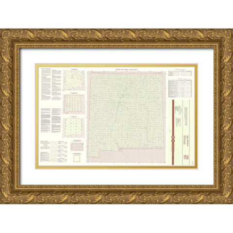 New Mexico New Mexico Index Quad - USGS 1983 Gold Ornate Wood Framed Art Print with Double Matting by USGS