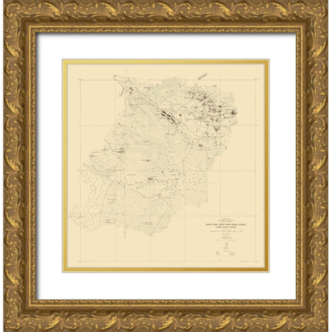 Austin Reese River Mining District Nevada Gold Ornate Wood Framed Art Print with Double Matting by Hodgeson