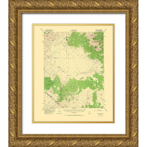 Aurora Nevada California Quad - USGS 1956 Gold Ornate Wood Framed Art Print with Double Matting by USGS