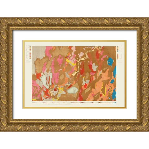 Nevada Basin Nevada - King 1876 Gold Ornate Wood Framed Art Print with Double Matting by King