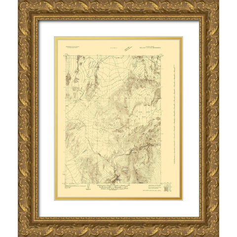 Boulder Canyon Nevada Arizona Quad - USGS 1926 Gold Ornate Wood Framed Art Print with Double Matting by USGS