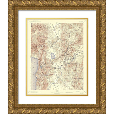 Carson Nevada Sheet - USGS 1893 Gold Ornate Wood Framed Art Print with Double Matting by USGS