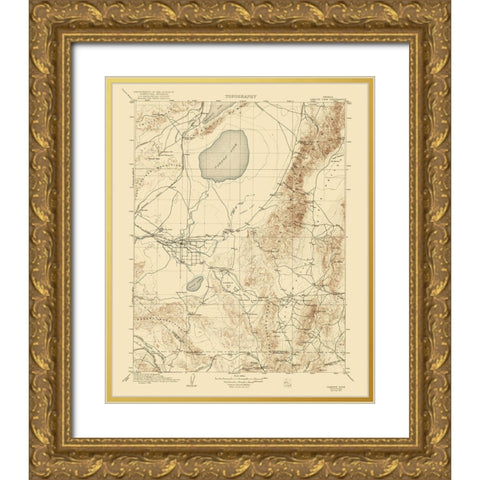 Carson Sink Nevada Quad - USGS 1910 Gold Ornate Wood Framed Art Print with Double Matting by USGS