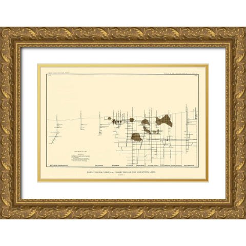 Comstock Lode Vertical Projection 2 Nevada Gold Ornate Wood Framed Art Print with Double Matting by Becker