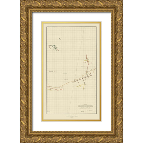 Comstock Mine Number One Nevada - Becker 1882 Gold Ornate Wood Framed Art Print with Double Matting by Becker