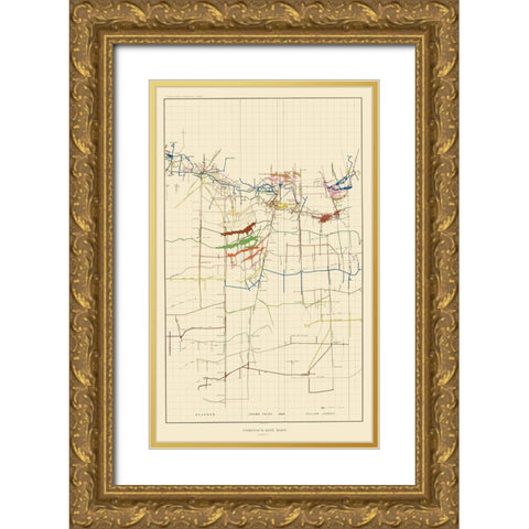 Comstock Mine Number Six Nevada - Becker 1882 Gold Ornate Wood Framed Art Print with Double Matting by Becker