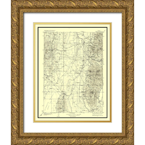 Jiggs Nevada Quad - USGS 1935 Gold Ornate Wood Framed Art Print with Double Matting by USGS