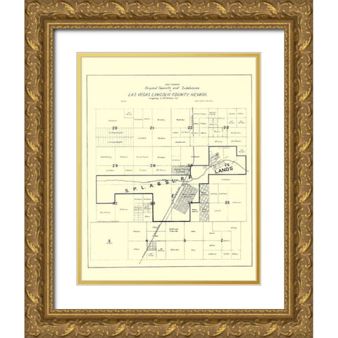 Las Vegas Nevada Homeowners - Williams 1905 Gold Ornate Wood Framed Art Print with Double Matting by Williams