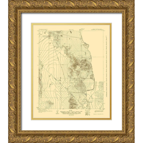 Mohave City Nevada California Arizona Quad Gold Ornate Wood Framed Art Print with Double Matting by USGS