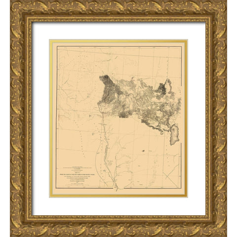 Mud Lakes Nevada California Geographical Gold Ornate Wood Framed Art Print with Double Matting by Davis