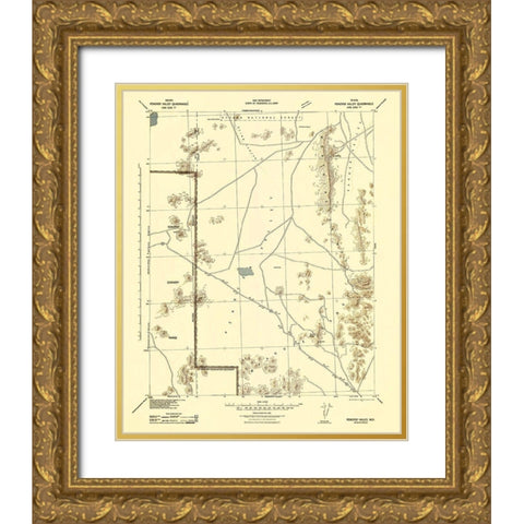 Penoyer Valley Nevada - US Army 1942 Gold Ornate Wood Framed Art Print with Double Matting by US Army
