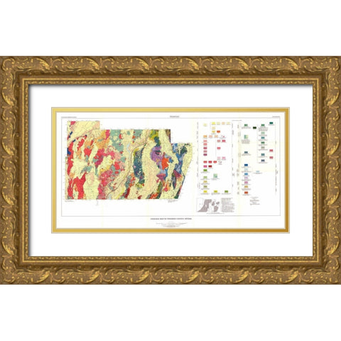 Pershing County Nevada Mines - USGS 1961 Gold Ornate Wood Framed Art Print with Double Matting by USGS
