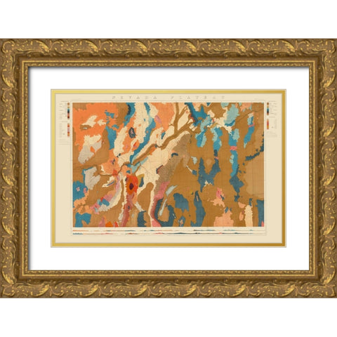Nevada Plateau Nevada - King 1876 Gold Ornate Wood Framed Art Print with Double Matting by King