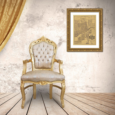 Reno Nevada Landowner - Stewart 1900 Gold Ornate Wood Framed Art Print with Double Matting by Stewart