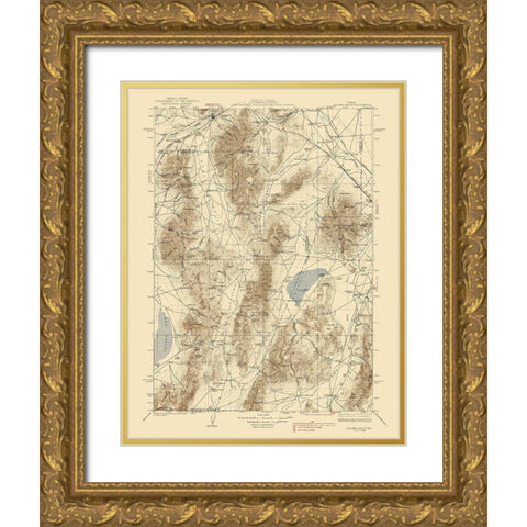 Sonoma Range Nevada Quad - USGS 1939 Gold Ornate Wood Framed Art Print with Double Matting by USGS